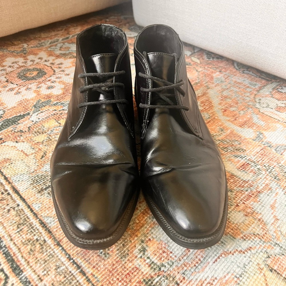 Stacy Adams Black Chukka Boots Polished Leather